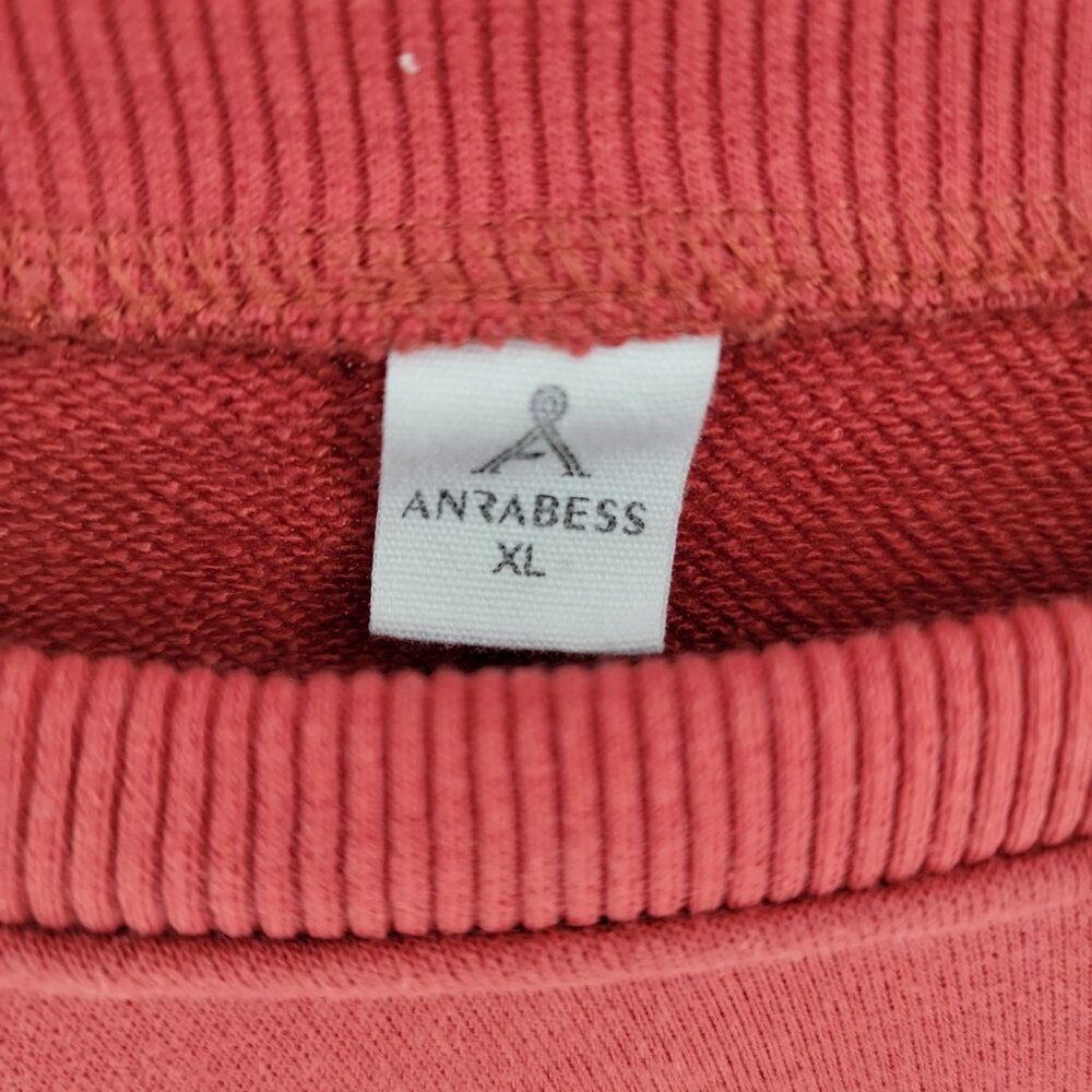 ANRABESS Red Sweatshirt Dress XL – Cozy Pleated Skirt Tunic, Holiday Casual - Picture 5 of 6